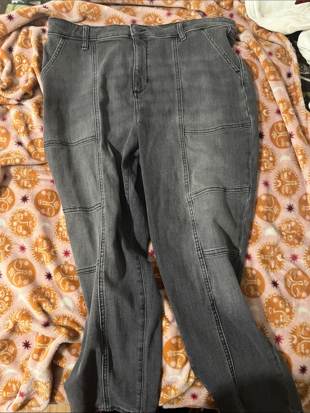 Sonoma Charcoal Gray Jeans with Stitch Detailing